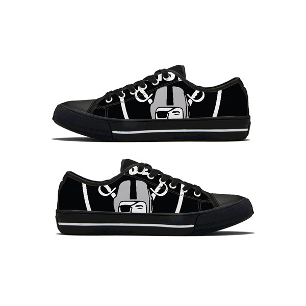 Men's Las Vegas Raiders Low Top Canvas Sneakers 001 Men's Las Vegas Raiders Low Top Canvas Sneakers 001